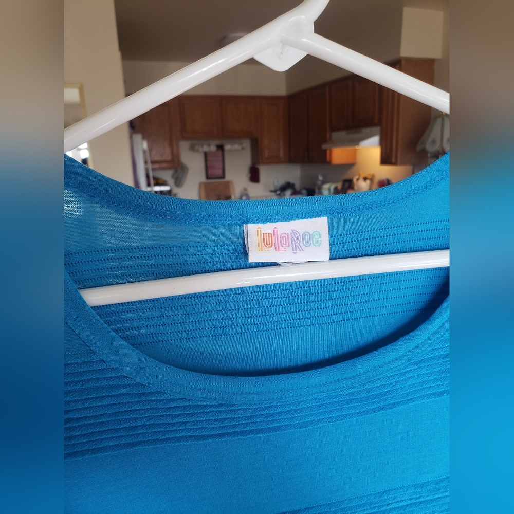 NWOT lularoe flounder blue summer layering dress - Picture 4 of 16